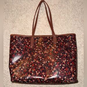 Floral Brown Tote Bag
